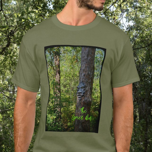 Camiseta Mata de mitologia pagã verde fotográfica (Criador carregado)