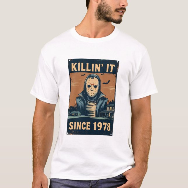 Camiseta Matando desde 1978 - Michael Myers vintage Hall (Frente)