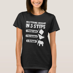 Camiseta Matando Origami em 3 passos elefante de grua de pa