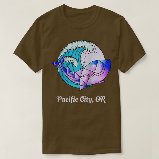 Camiseta Matar Orca Geométrico da Cidade do Pacífico ou Pin (Frente do Design)