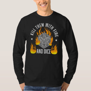Camiseta Matar-Os Com Fogo E Dice Tabletop Game Gam