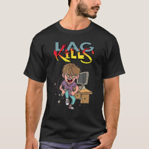 Camiseta Matares de latência Teclado para jogadores dizendo