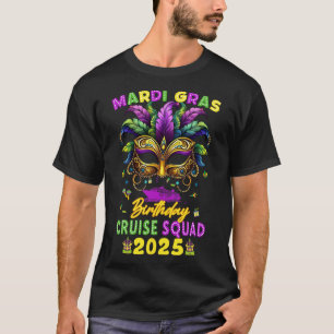 Camiseta Match da Família Mardi Gras Birthday Cruise Squad
