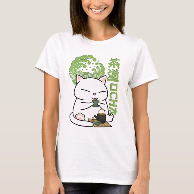 Camiseta Matcha Green Tea Cat (Frente)