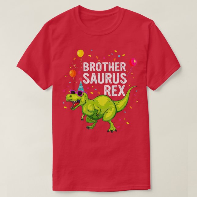 Camiseta Matchi Irmão Brothersaurus T Rex Dinosaur Família (Frente do Design)