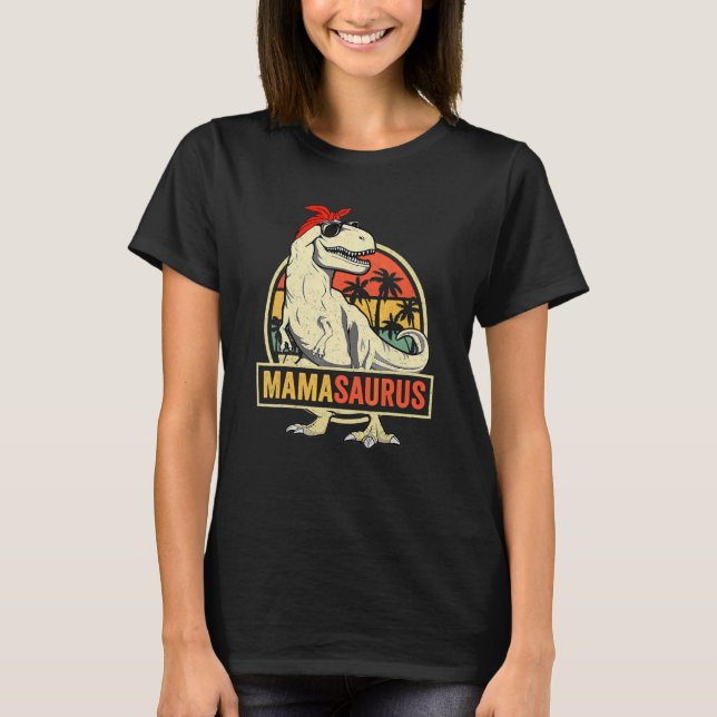 Camiseta Matchin da Família Mamasaurus Rex Dinosaur Mama Sa (Frente)