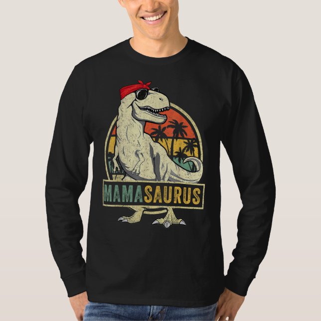 Camiseta Matchin da Família Mamasaurus Rex Dinosaur Mama Sa (Frente)