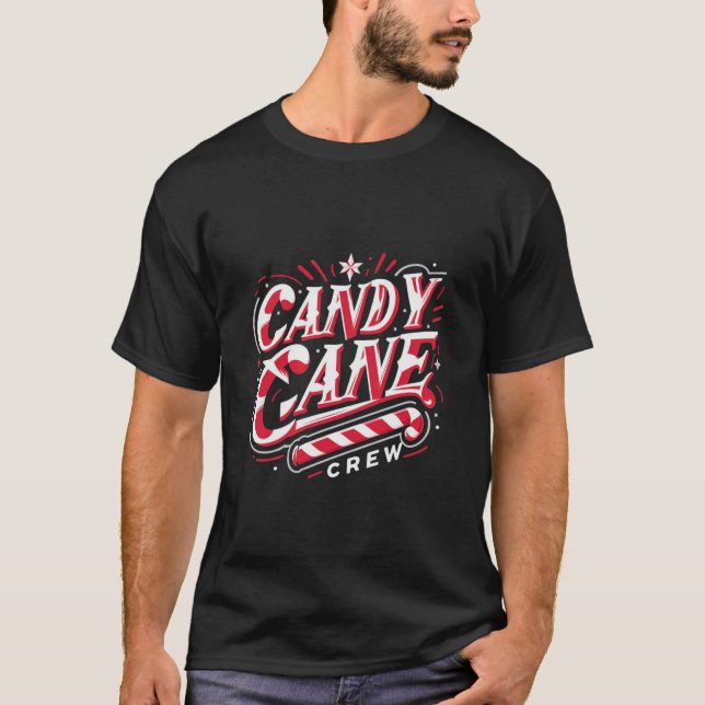 Camiseta Matching Candy Cane Crew Christmas Party Apparel  (Frente)
