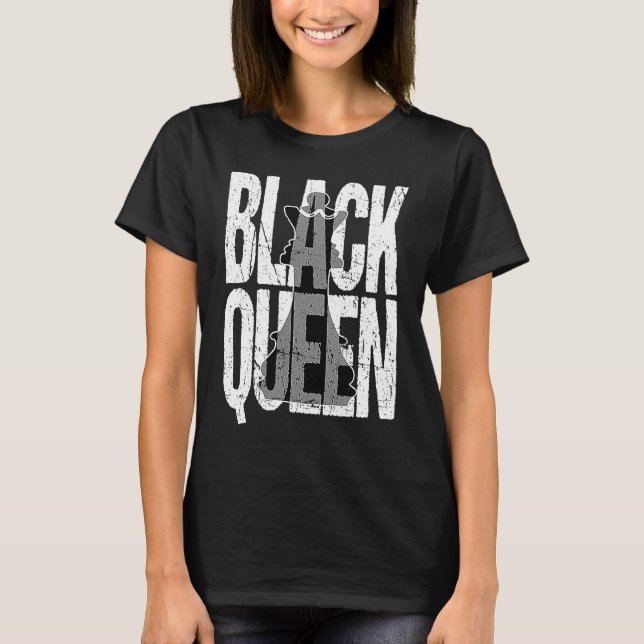 Camiseta Matching Couple Black History Month Black Queen Ch (Frente)