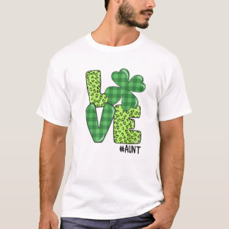 Camiseta Matching Family Love Aunt Shamrock Funny Patricks