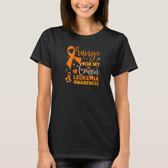Camiseta Matching Family Orange For My Cousin Leukemia Awar (Frente)