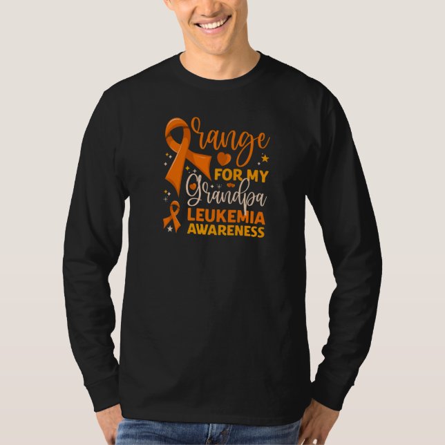 Camiseta Matching Family Orange For My Grandpa Leukemia Awa (Frente)