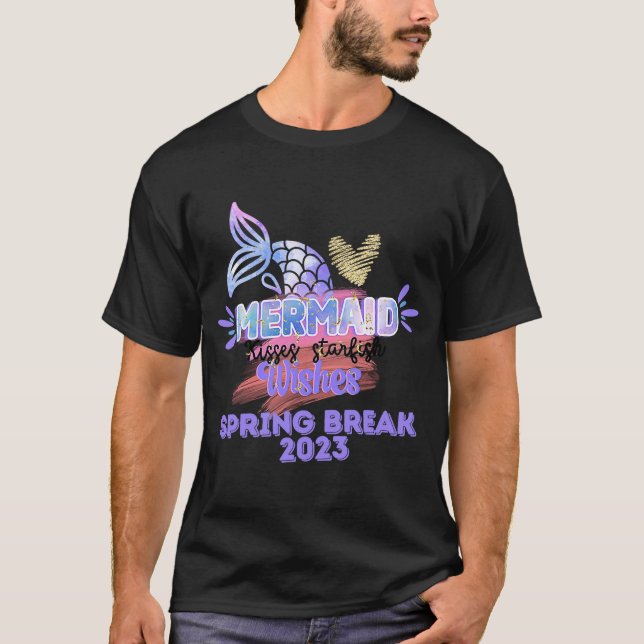 Camiseta Matching Family Spring Break Vacation Mermaid Beac (Frente)