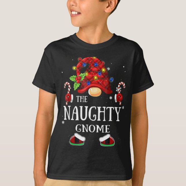 Camiseta Matching Family The Naughty Gnome Christmas Group  (Frente)