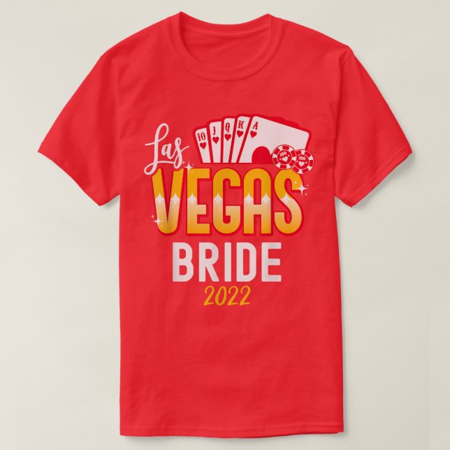 Camiseta Matching Las Vegas 2022 Wedding Bride and Groom Ve (Frente do Design)