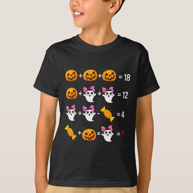 Camiseta Matemática Da Abóbora Matemática No Halloween Cu (Frente)