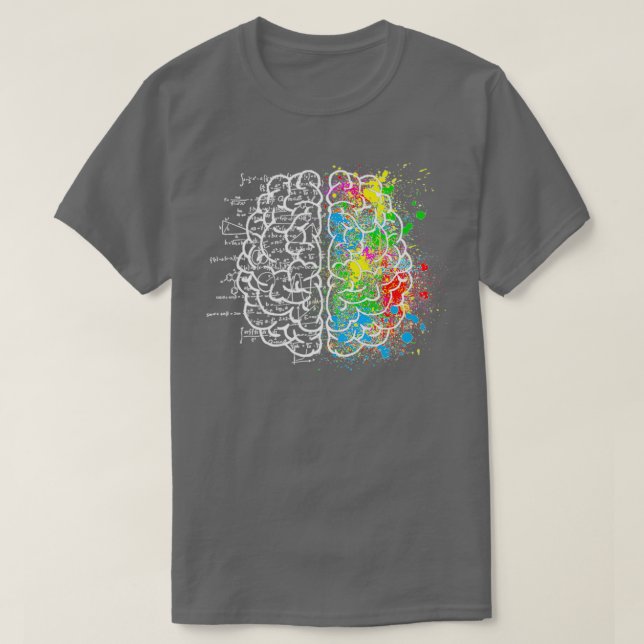 Camiseta Matemática da arte do cérebro criativo (Frente do Design)