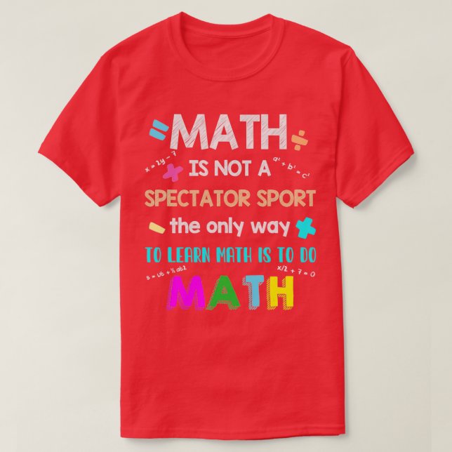 Camiseta Matemática da Calculadora de Matemática Fatos Mate (Frente do Design)
