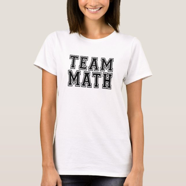 Camiseta Matemática da Equipe Branca e Negra (Frente)