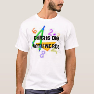 Camiseta matemática da escavação dos pintinhos