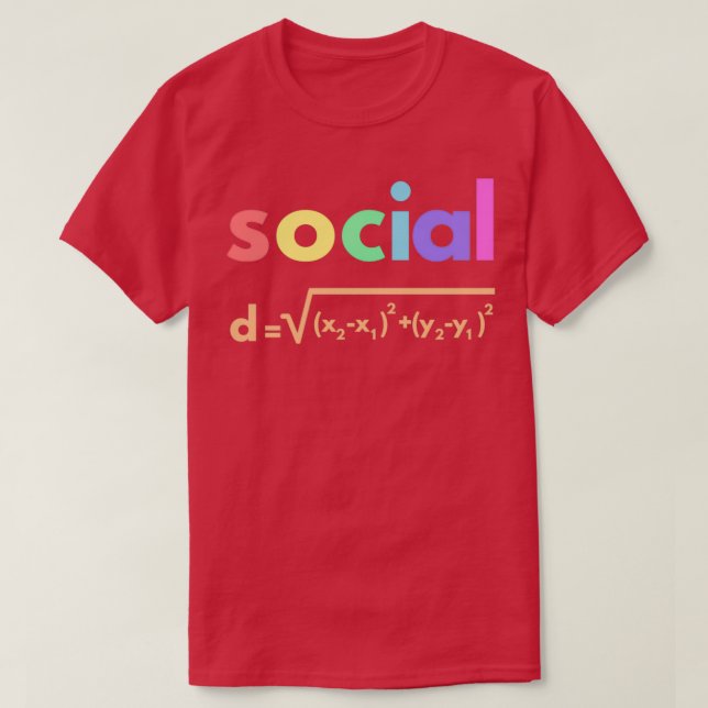 Camiseta Matemática da Fórmula de Distância Social (Frente do Design)