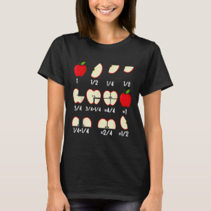 Camiseta Matemática de Fração de Maçã Professores de Volta