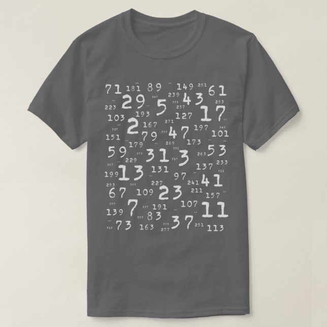 Camiseta Matemática dos Números Primários (Frente do Design)