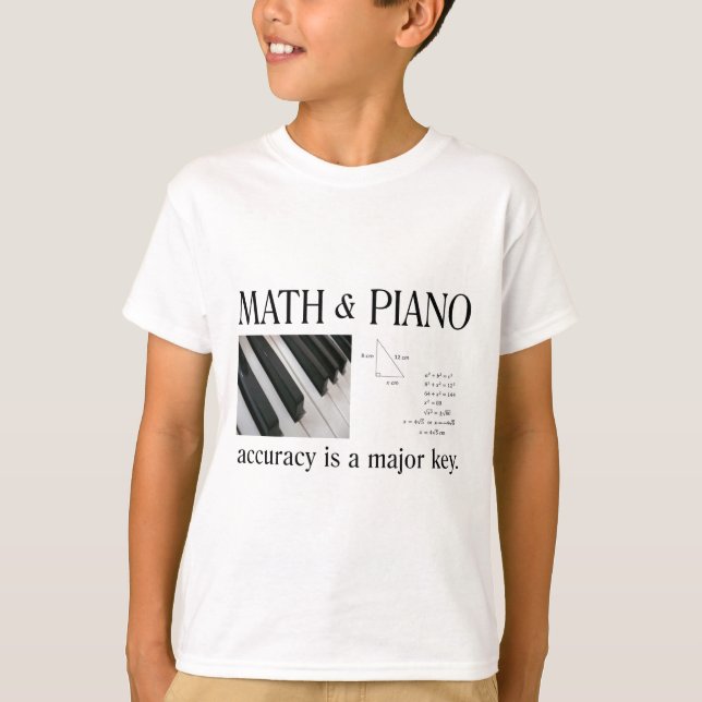 Camiseta matemática e chave principal do piano (Frente)