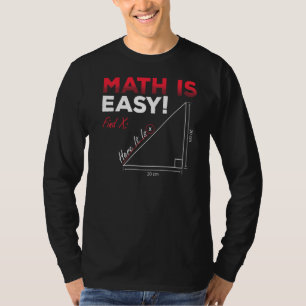 Camiseta Matemática é fácil encontrar X aqui é Geometria En