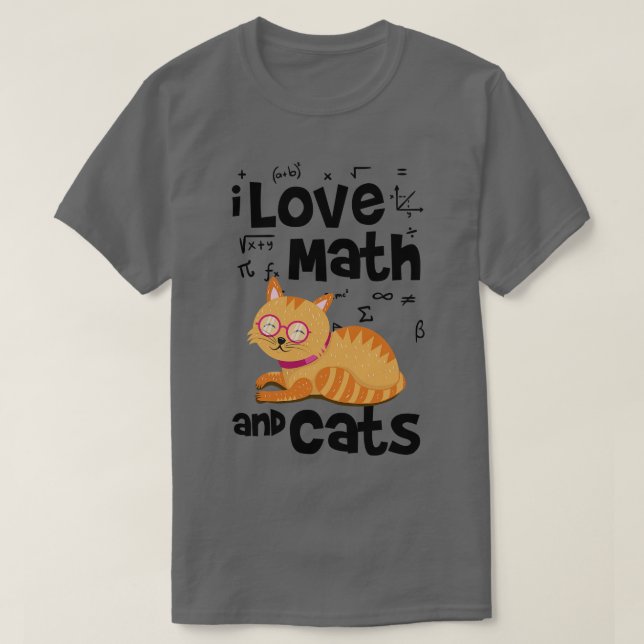 Camiseta Matemática E Gatos (Frente do Design)