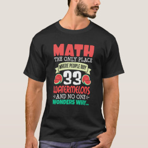 Camiseta Matemática E Melancia, Com Números De Cálculo