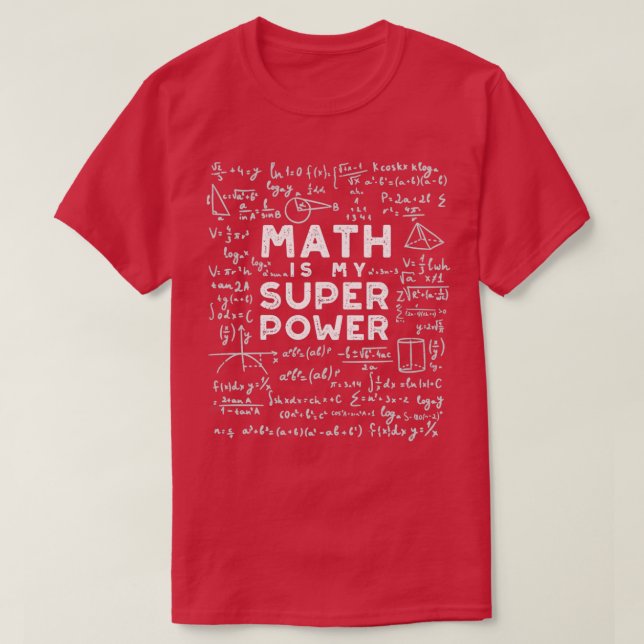 Camiseta Matemática é minha superpotência matemática (Frente do Design)
