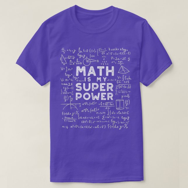 Camiseta Matemática é minha superpotência química matemátic (Frente do Design)