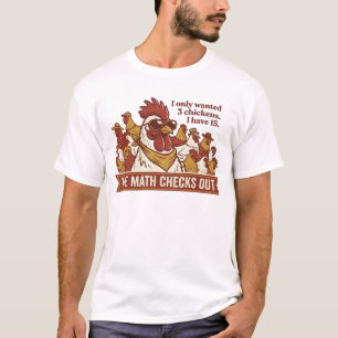 Camiseta Matemática engraçada de frango confere bando legal