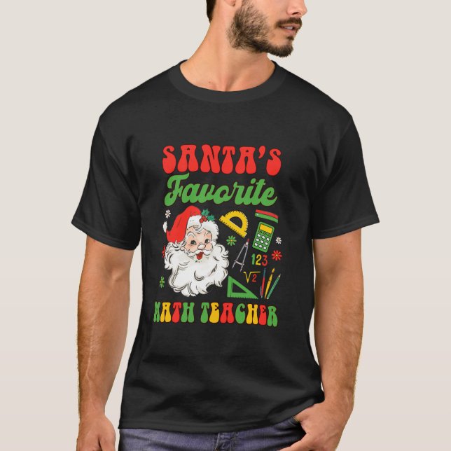 Camiseta Matemática favorita dos Papais noeis matemáticos d (Frente)