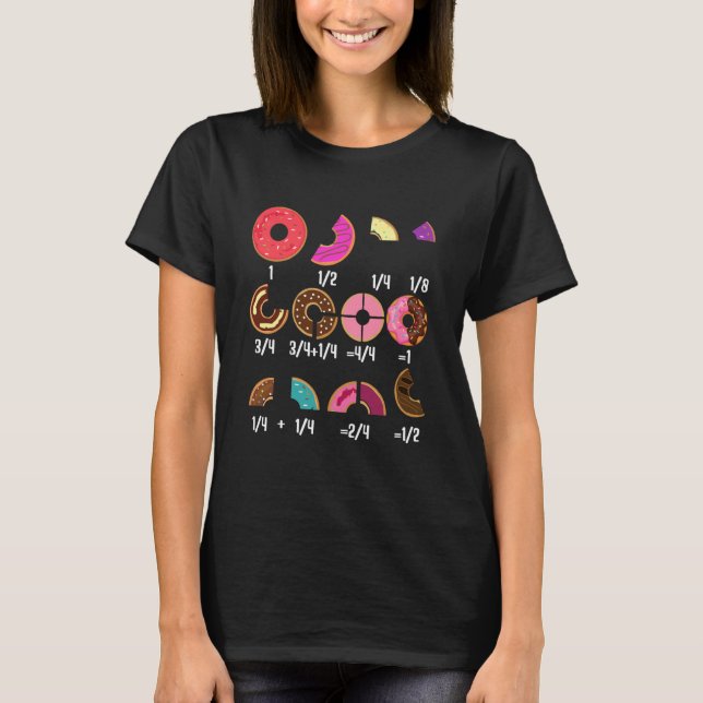 Camiseta Matemática Fração Donut Professores Educat Volta à (Frente)