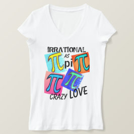 Camiseta Matemática Irracional como Pi Azul Amarelo Verde R