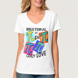 Camiseta Matemática Irracional como Pi Azul Amarelo Verde R