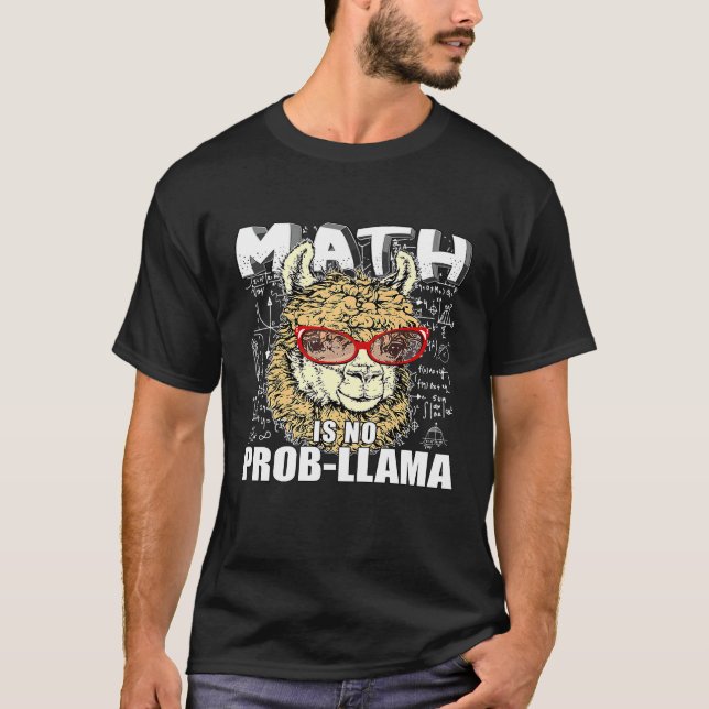 Camiseta Matemática não é prob llama de volta à escola lama (Frente)