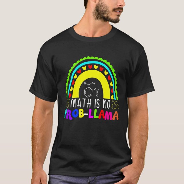 Camiseta Matemática Não É Prob Llama Rainbow (Frente)