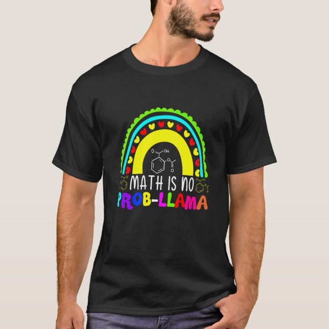 Camiseta Matemática Não É Prob Llama Rainbow (Frente)