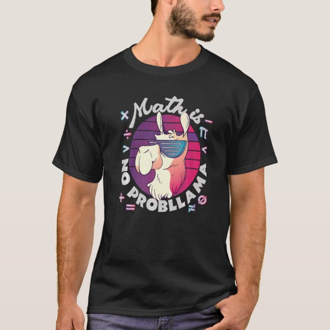 Camiseta Matemática Não É ProbLlama Professor de Matemática (Frente)