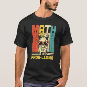 Camiseta Matemática retrô não é problema Lhama Professor de