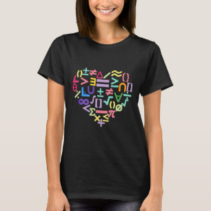 Camiseta Matemática Símbolos de Dia de os namorados de Dive