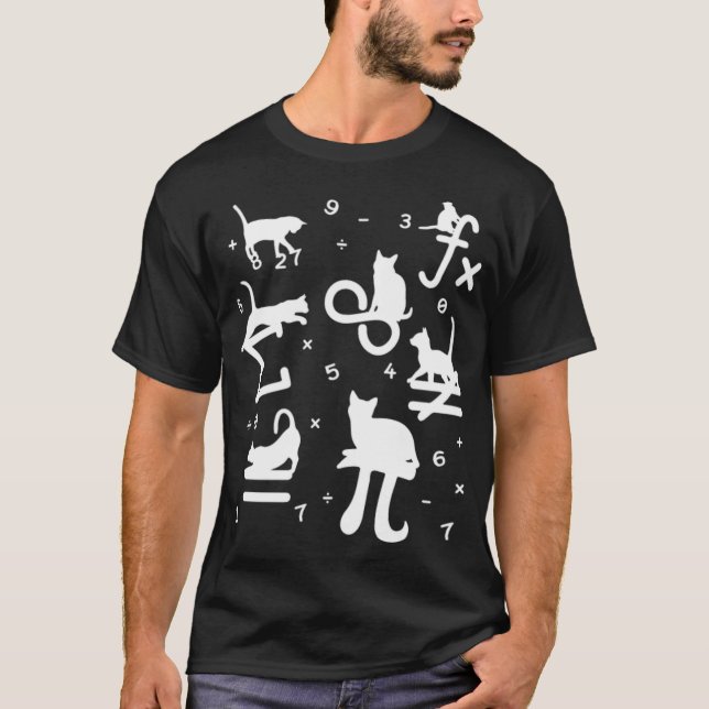 Camiseta Matemático Matemático Engraçado Gato Sobrevivente  (Frente)