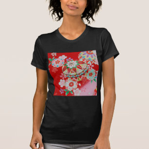 Camiseta Matéria têxtil japonesa do QUIMONO, teste padrão