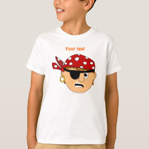 Camiseta Material bonito Scowling do pirata do menino