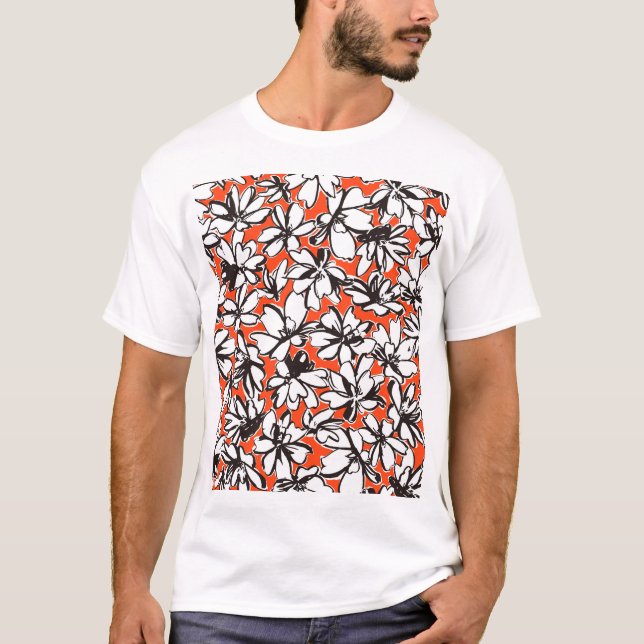 Camiseta Material de padrão sem costura com ventilador abst (Frente)