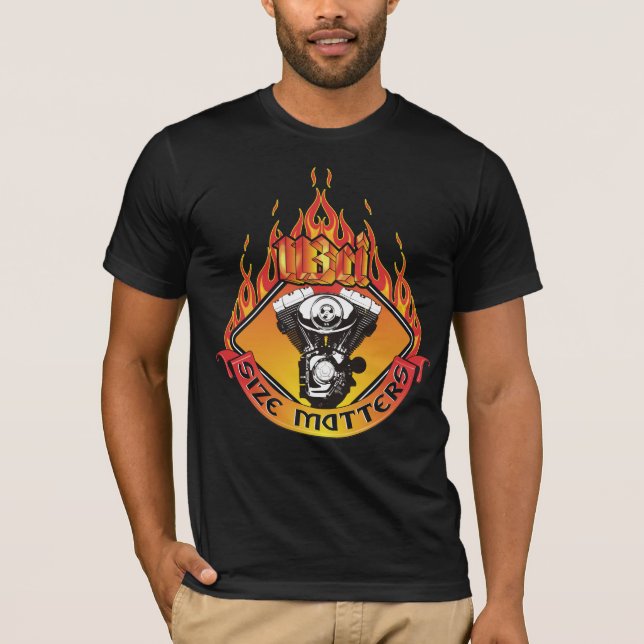 Camiseta Matérias do tamanho - 113 polegadas cúbicas (Frente)
