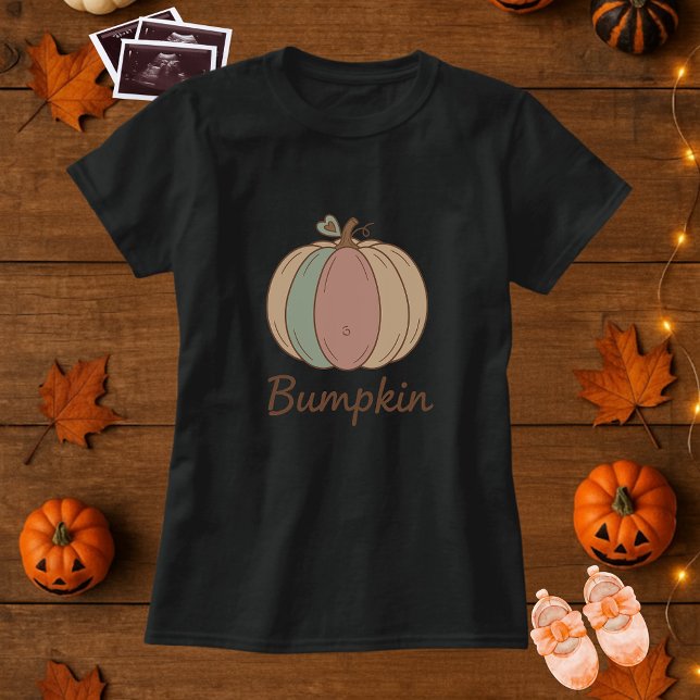 Camiseta Maternidade Baby Bump Pumpkin Gravidez Halloween (Criador carregado)